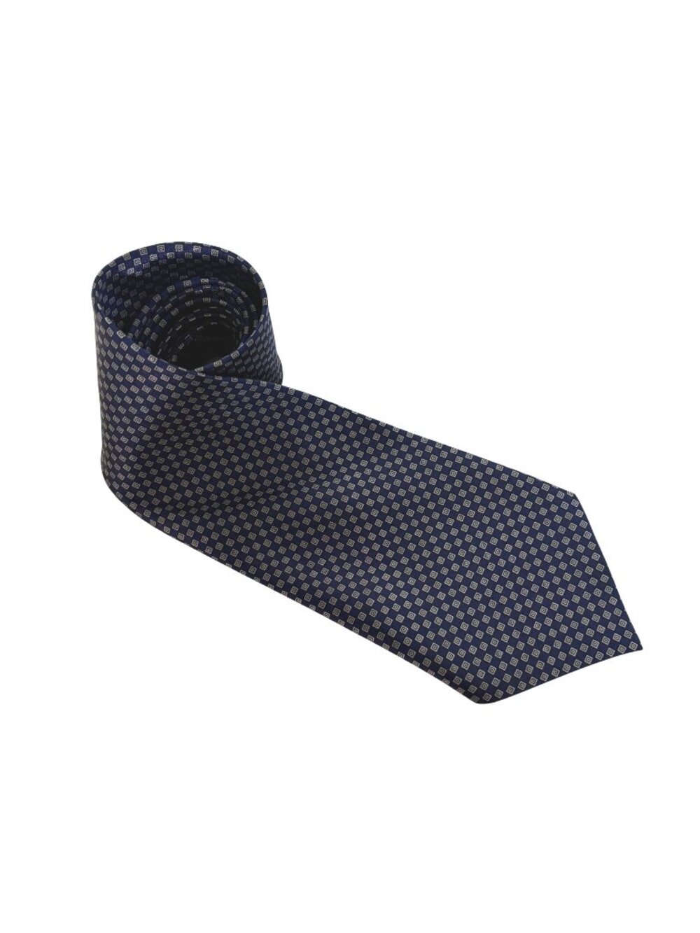 Blue Geometric Mens Necktie Polyester Machine Washable Tie Office Classic Gift